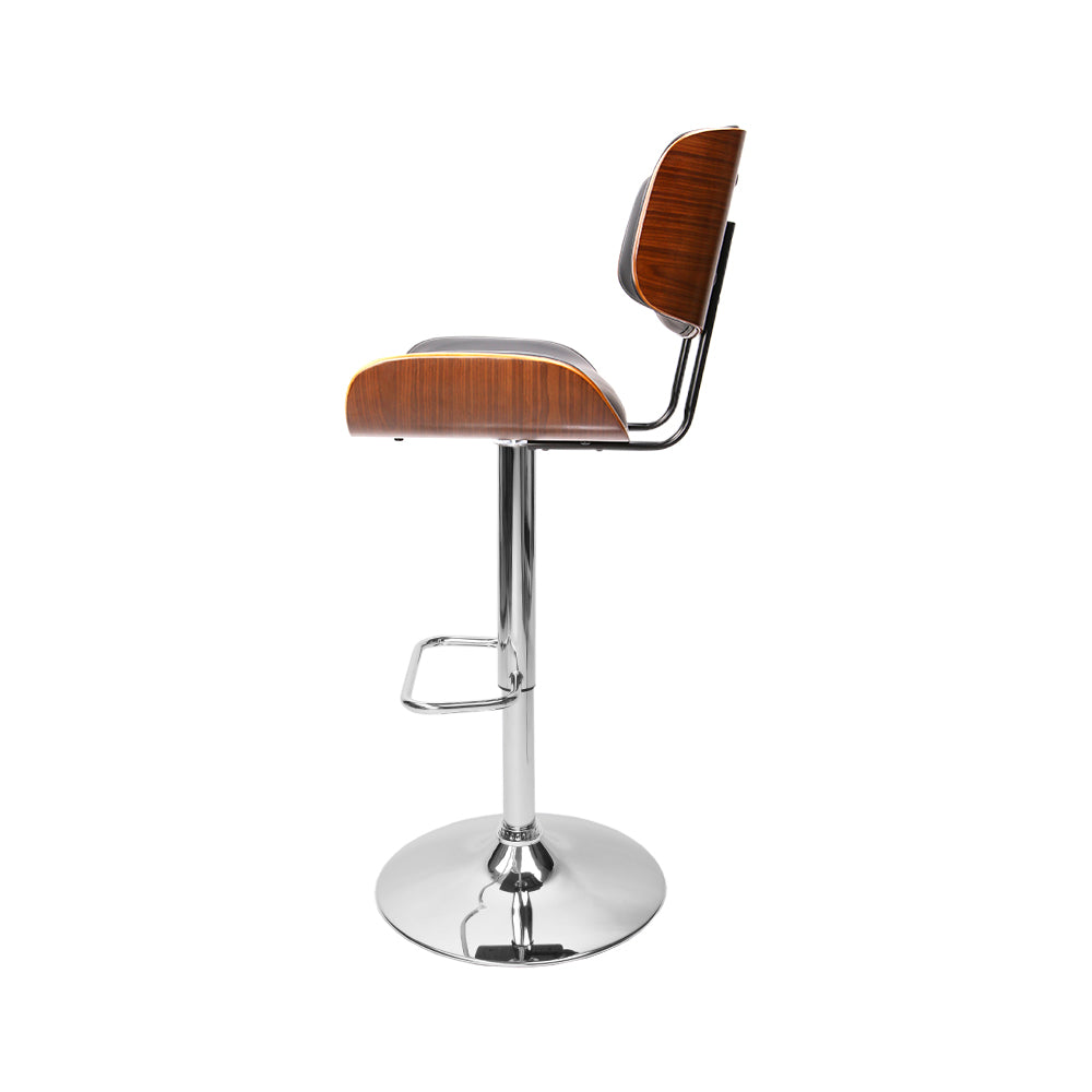 Marlook 2x Bar Stools Gas Lift Leather Black