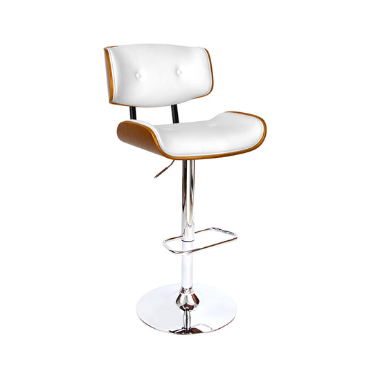 Marlook Bar Stools Gas Lift Leather White