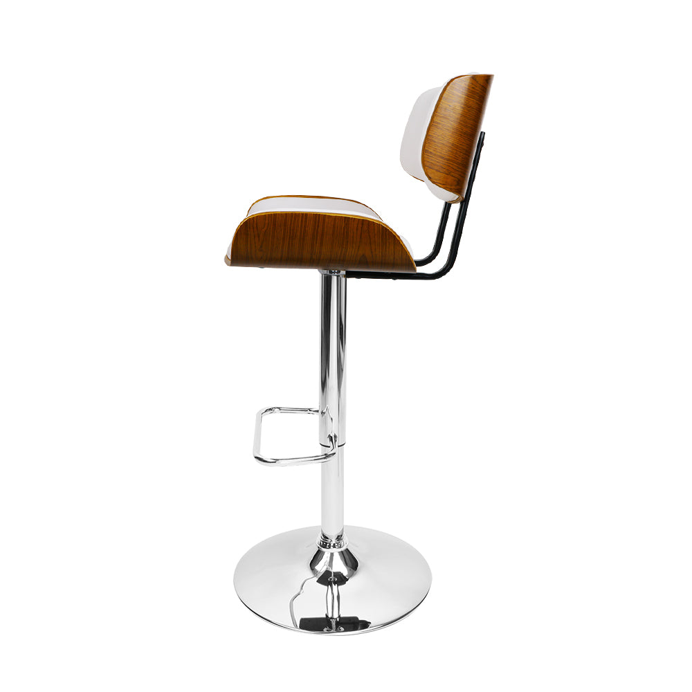 Marlook Bar Stools Gas Lift Leather White