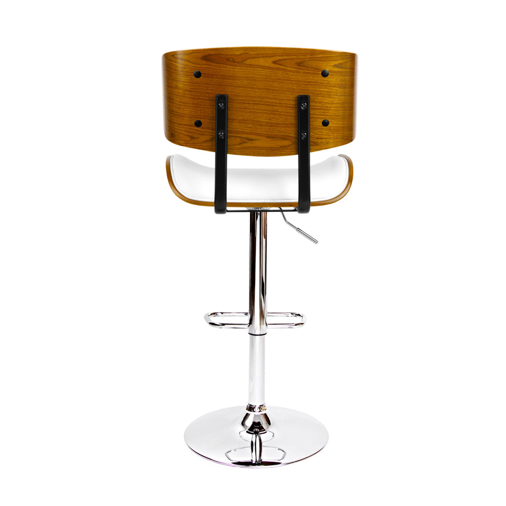 Marlook Bar Stools Gas Lift Leather White