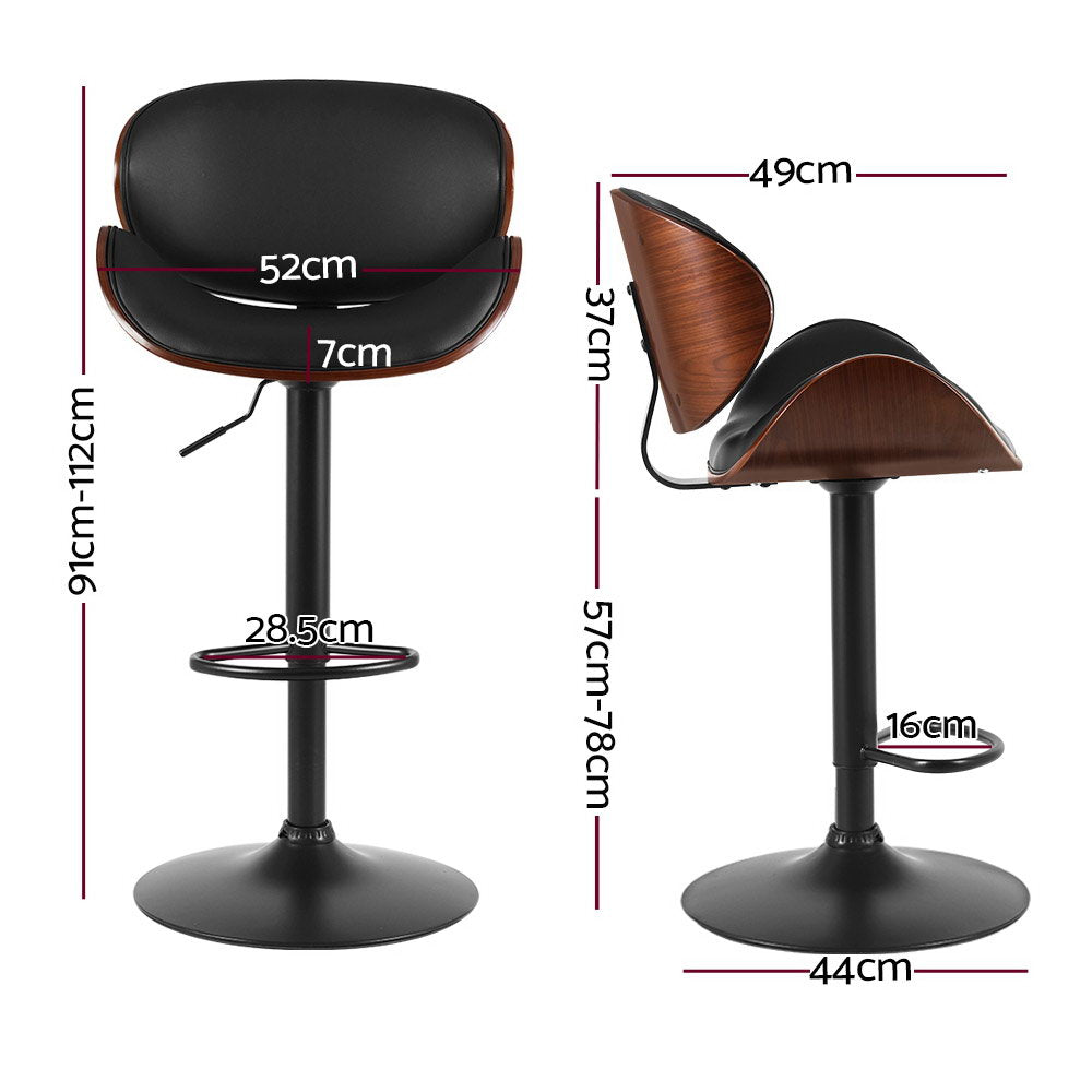 Marlook Bar Stools Kitchen Leather Barstools Swivel Gas Lift Vintage Chairs Black