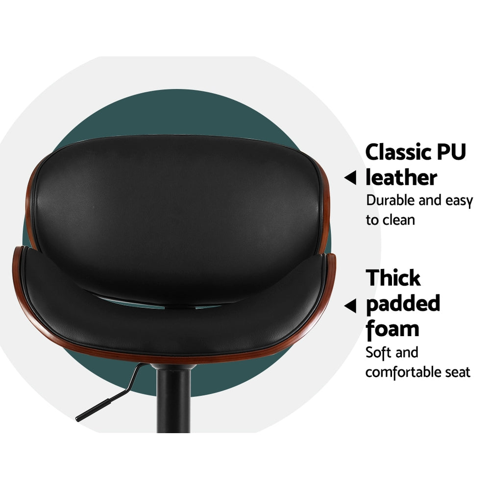 Marlook Bar Stools Kitchen Leather Barstools Swivel Gas Lift Vintage Chairs Black