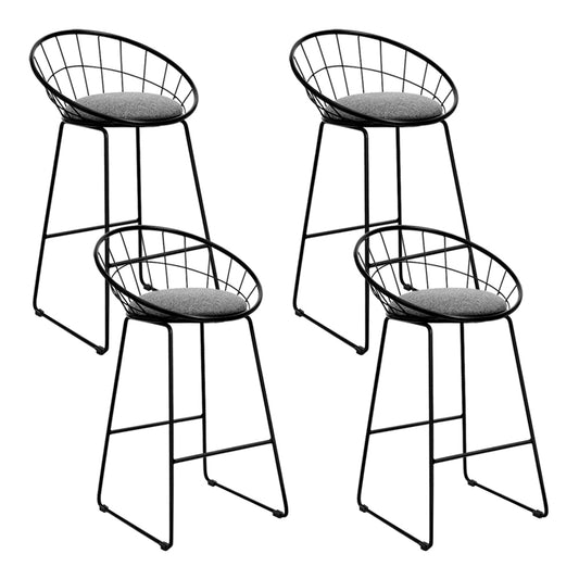 Marlook 4x Bar Stools Padded Seat Metal