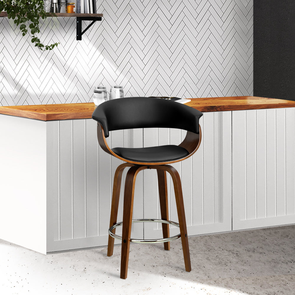 Marlook Bar Stools Swivel PU Seat Wooden