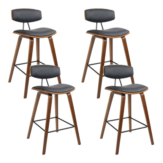 Marlook 4x Bar Stools Leather Padded w/Backrest