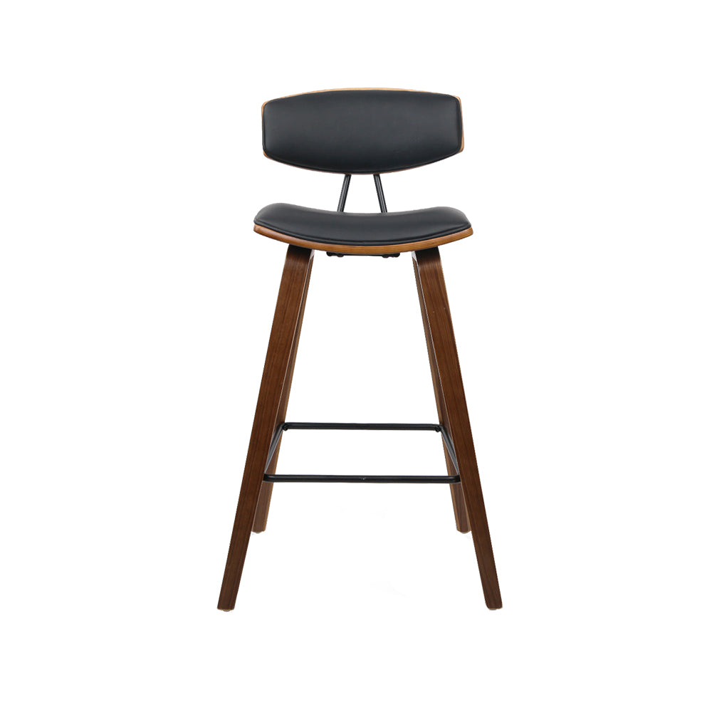 Marlook 4x Bar Stools Leather Padded w/Backrest