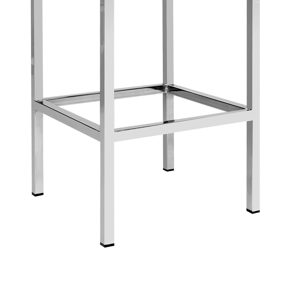 Marlook 2x Bar Stools Leather Padded Metal White