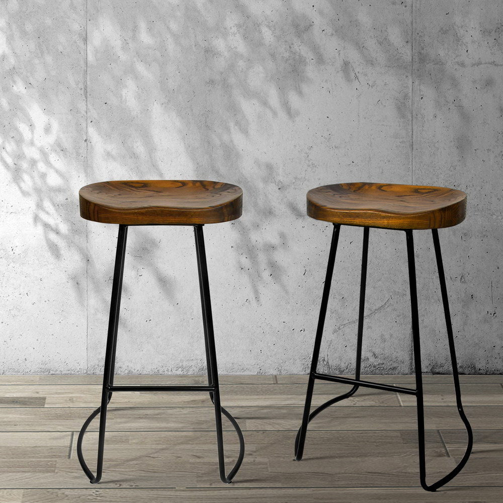 Marlook 2x Bar Stools Tractor Seat 75cm Black