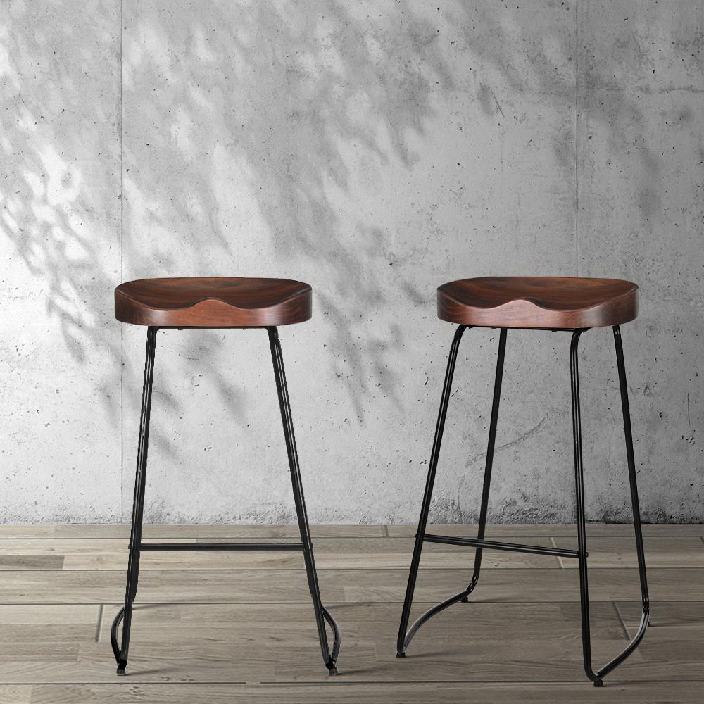 Marlook 2x Bar Stools Tractor Seat 75cm Black