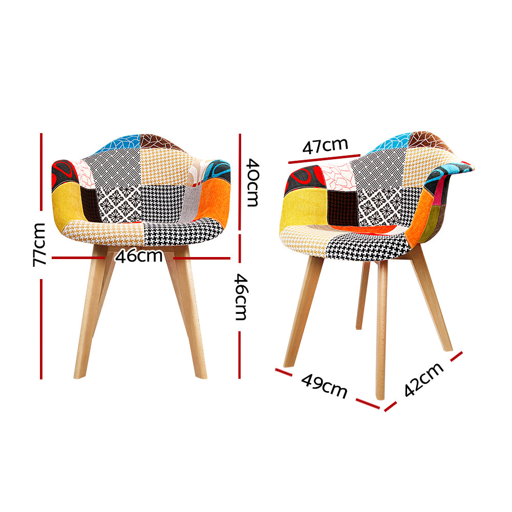 Marlook Dining Chairs Set of 2 Fabric Retro Replica DSW