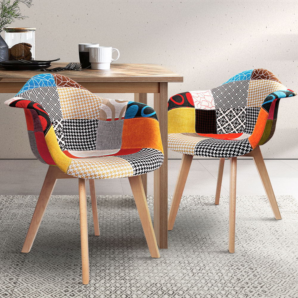 Marlook Dining Chairs Set of 2 Fabric Retro Replica DSW