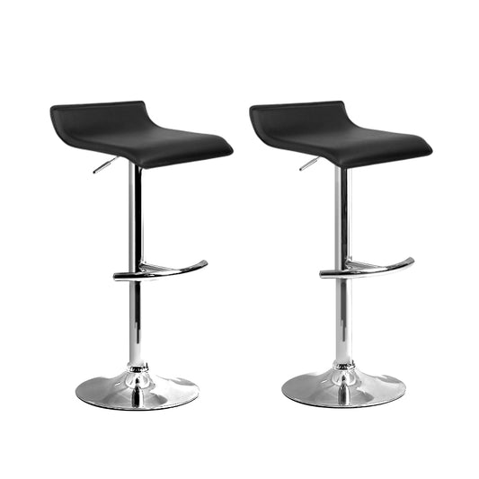 Marlook 2x Bar Stools Adjustable Gas Lift Chairs Black