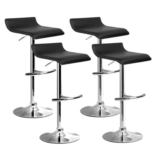 Marlook 4x Bar Stools Adjustable Gas Lift Chairs Black