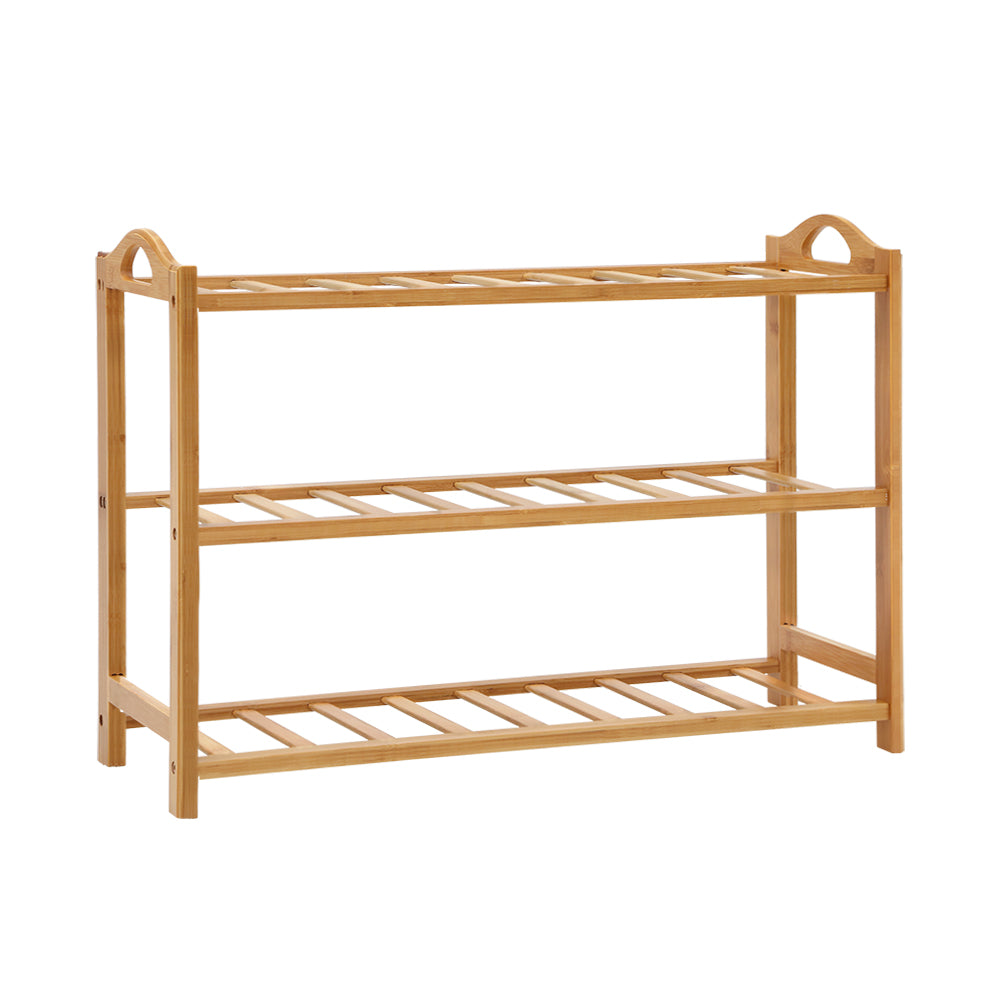 Marlook Shoe Rack Bamboo Shoe Storage 3-tier 9 Pairs