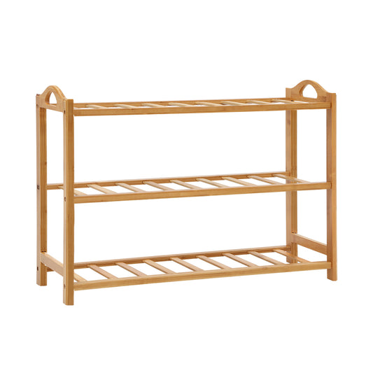 Marlook Shoe Rack Bamboo Shoe Storage 3-tier 9 Pairs