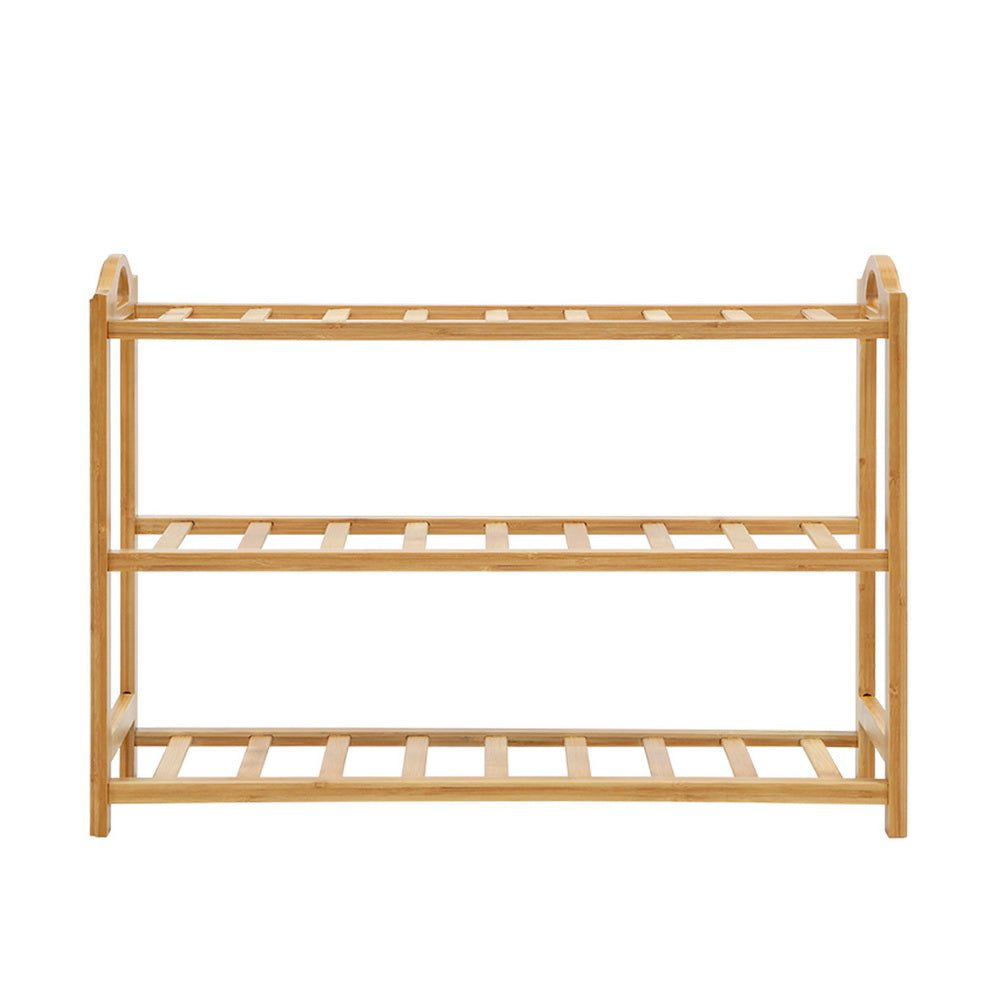 Marlook Shoe Rack Bamboo Shoe Storage 3-tier 9 Pairs