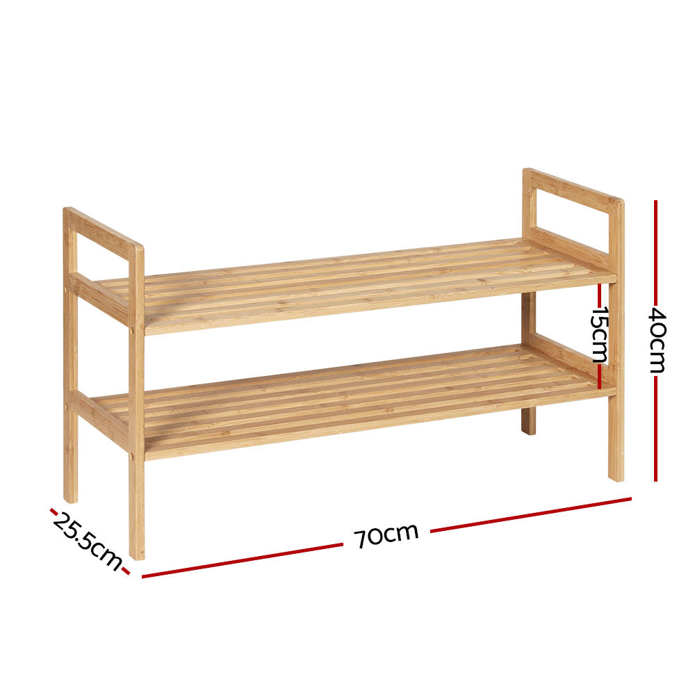 Marlook Shoe Rack Cabinet Bamboo Storage Organiser Pine