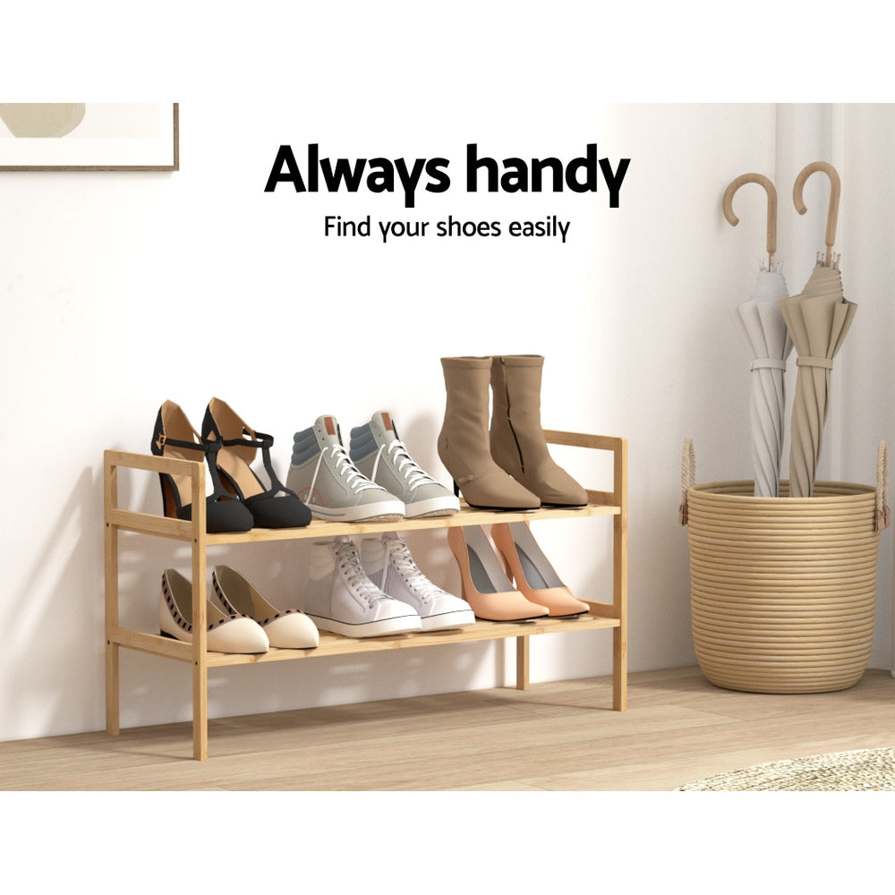 Marlook Shoe Rack Cabinet Bamboo Storage Organiser Pine