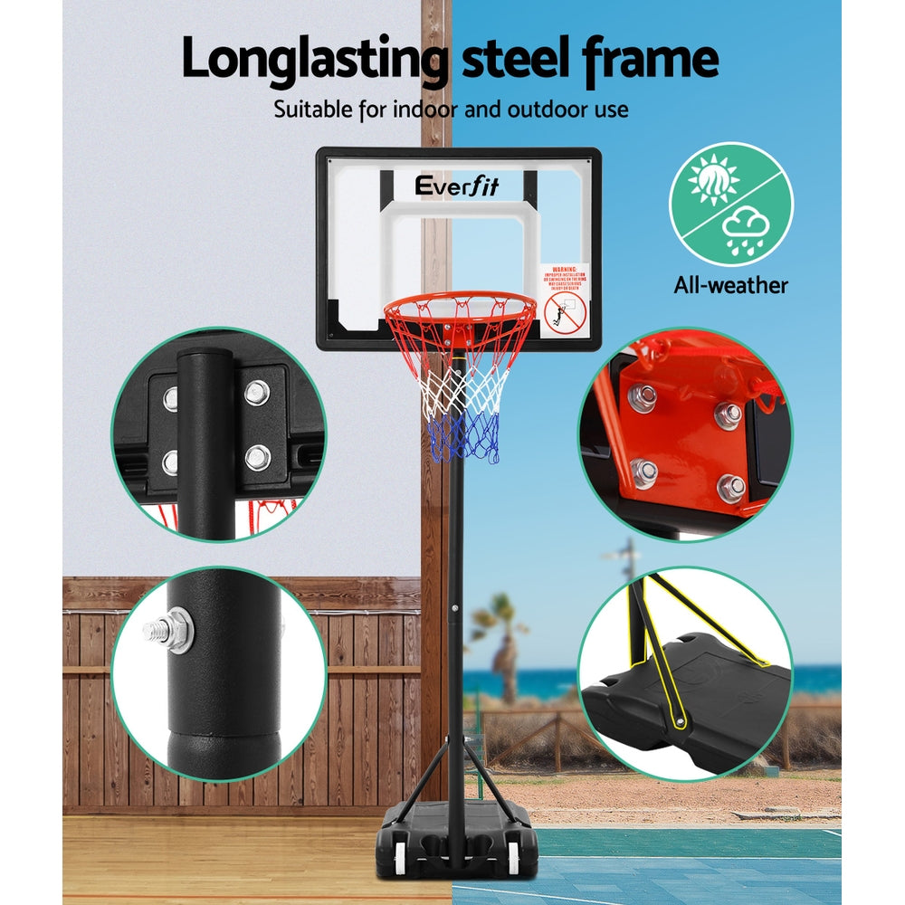 Marlook 2.1M Basketball Hoop Stand System Adjustable Portable Pro Kids Clear