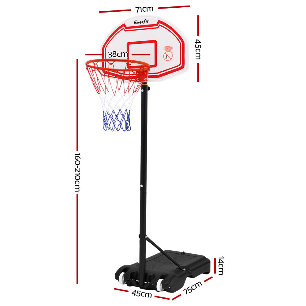 Marlook 2.1M Basketball Hoop Stand System Adjustable Portable Pro Kids White