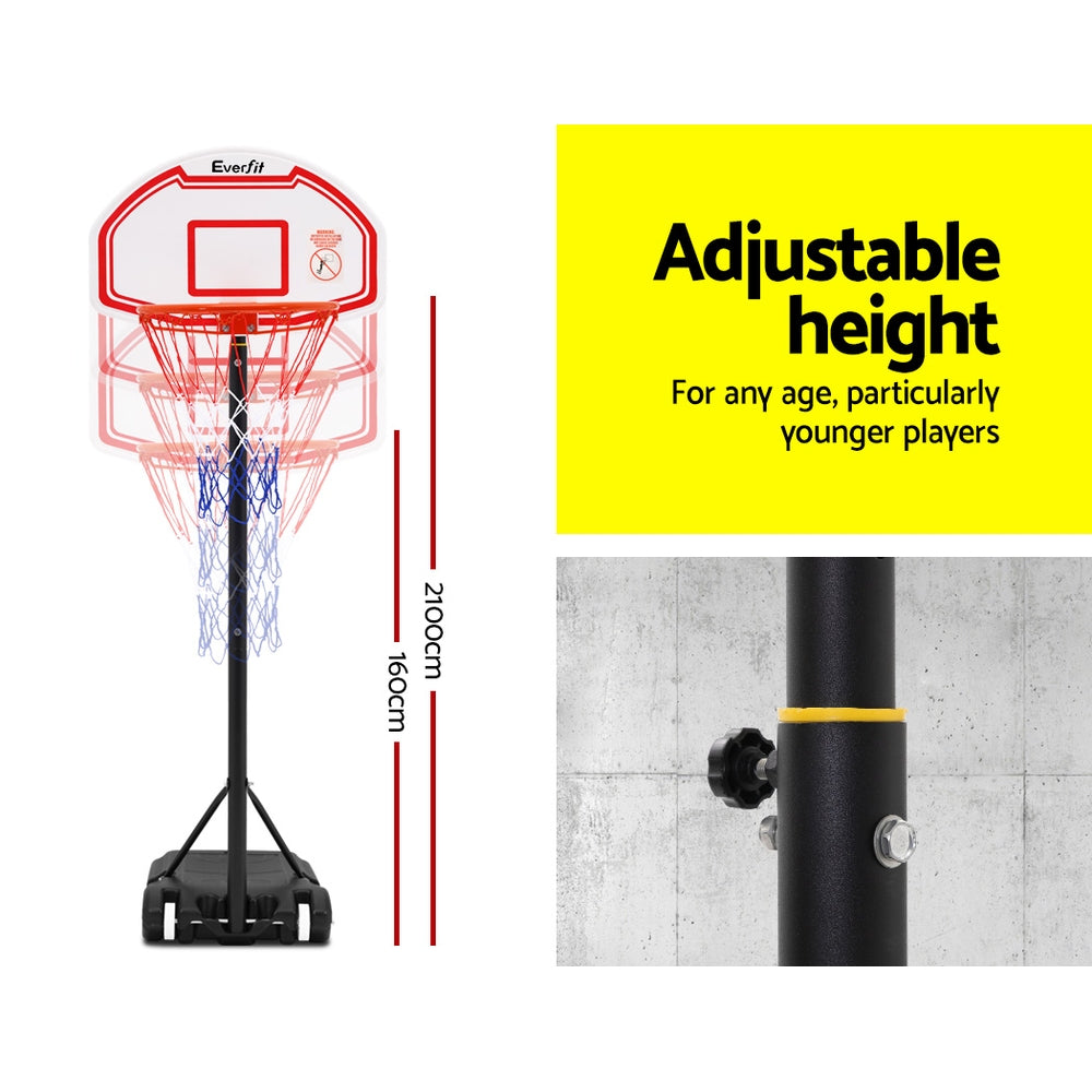 Marlook 2.1M Basketball Hoop Stand System Adjustable Portable Pro Kids White