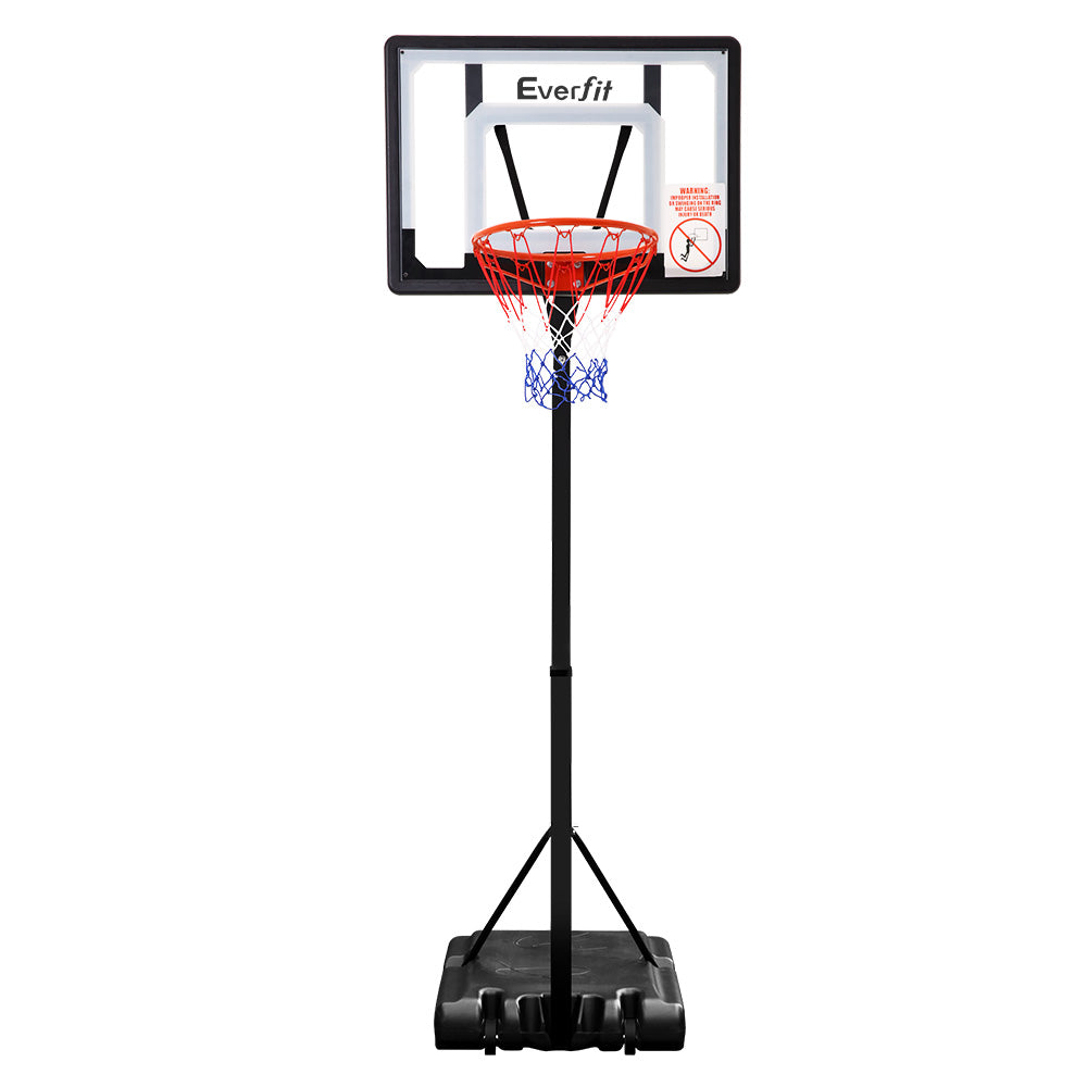Marlook 2.6M Basketball Hoop Stand System Adjustable Portable Pro Kids Clear