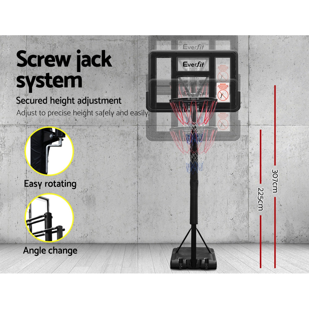Marlook 3.05M Basketball Hoop Stand System Adjustable Height Portable Pro Black