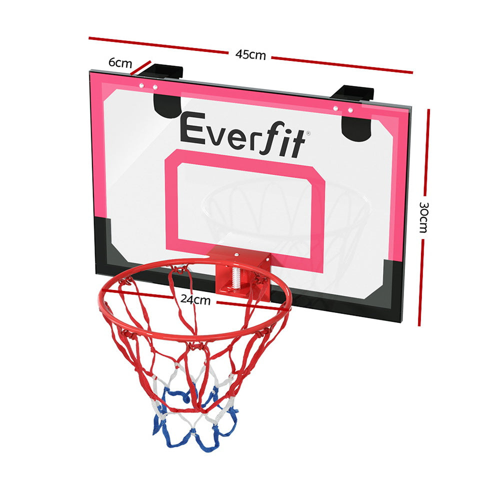Marlook 23" Mini Basketball Hoop Backboard Door Wall Mounted Sports Kids Red