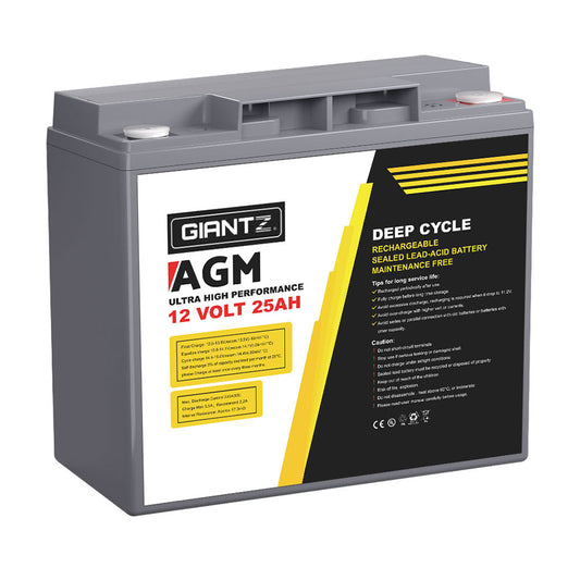 Marlook AGM Deep Cycle Battery 12V 25Ah Box Portable Solar Marlook Camping