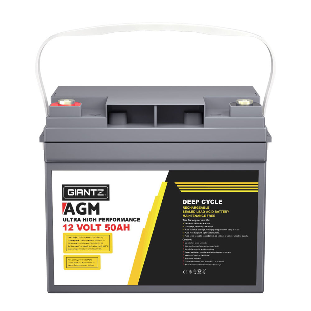 Marlook AGM Deep Cycle Battery 12V 50Ah x2 Box Portable Solar Marlook Camping