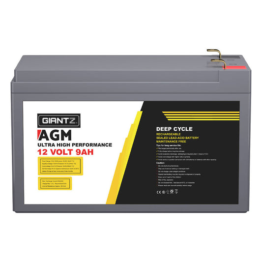 Marlook AGM Deep Cycle Battery 12V 9Ah Box Portable Solar Marlook Camping