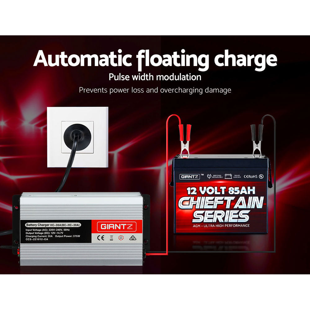 Marlook 12V 30A Car Battery Charger 30Amp ATV 4WD Boat Marlook
