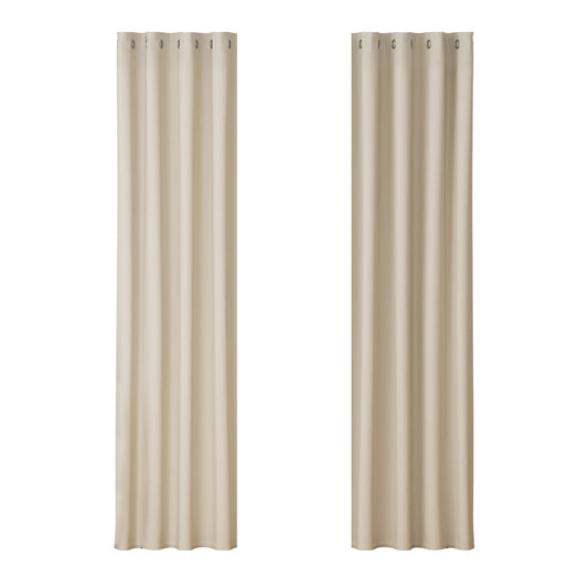 Marlook 2X Blockout Curtains Eyelet 140x230cm Beige
