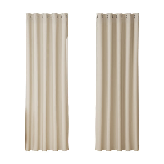 Marlook 2X Blockout Curtains Eyelet 180x213cm Beige