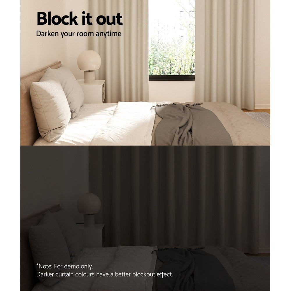 Marlook 2X Blockout Curtains Eyelet 300x230cm Beige