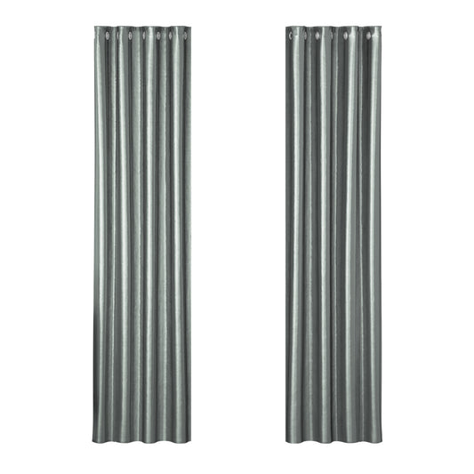 Marlook 2X Blockout Curtains Eyelet 140x230cm Grey Shine
