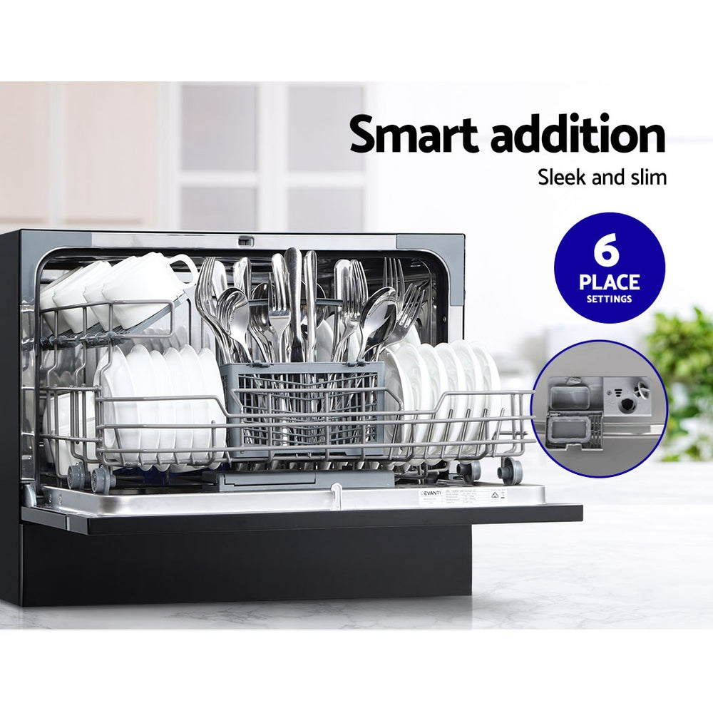 Marlook 6 Place Settings Benchtop Dishwasher Black