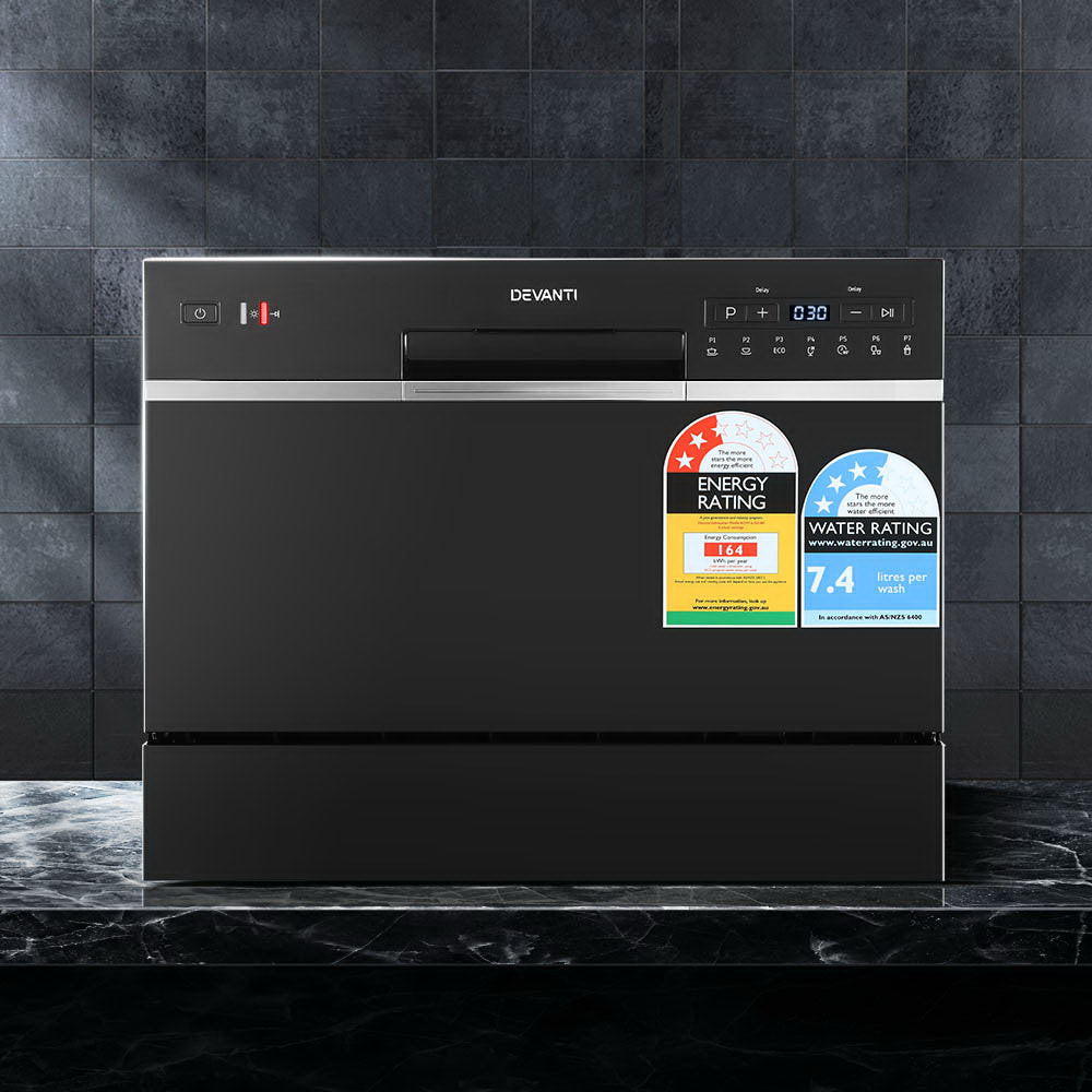 Marlook 6 Place Settings Benchtop Dishwasher Black