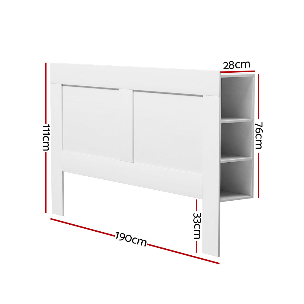 Marlook Bed Head Headboard King with Shelves - CABI White