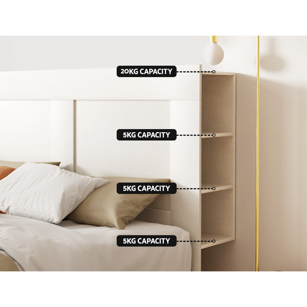 Marlook Bed Head Headboard King with Shelves - CABI White