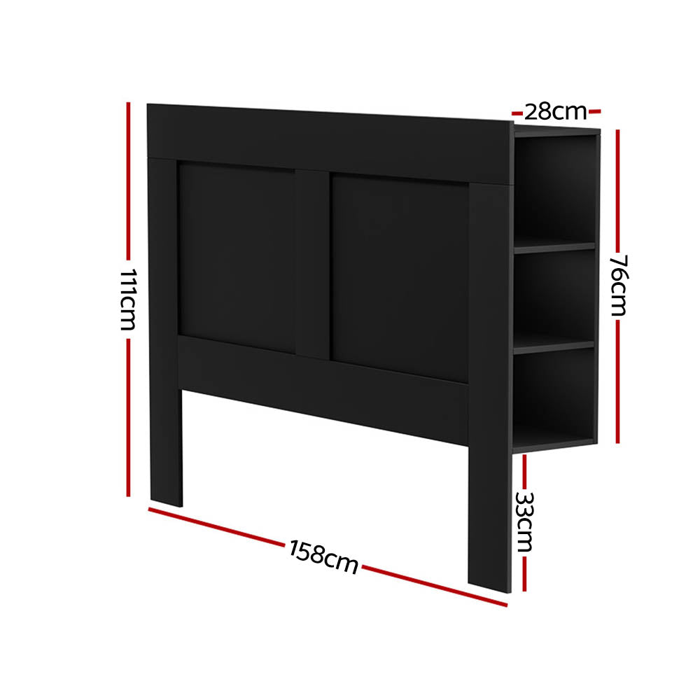 Marlook Bed Head Headboard Queen with Shelves - CABI Black
