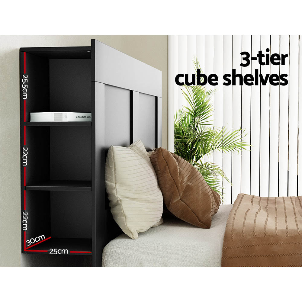 Marlook Bed Head Headboard Queen with Shelves - CABI Black