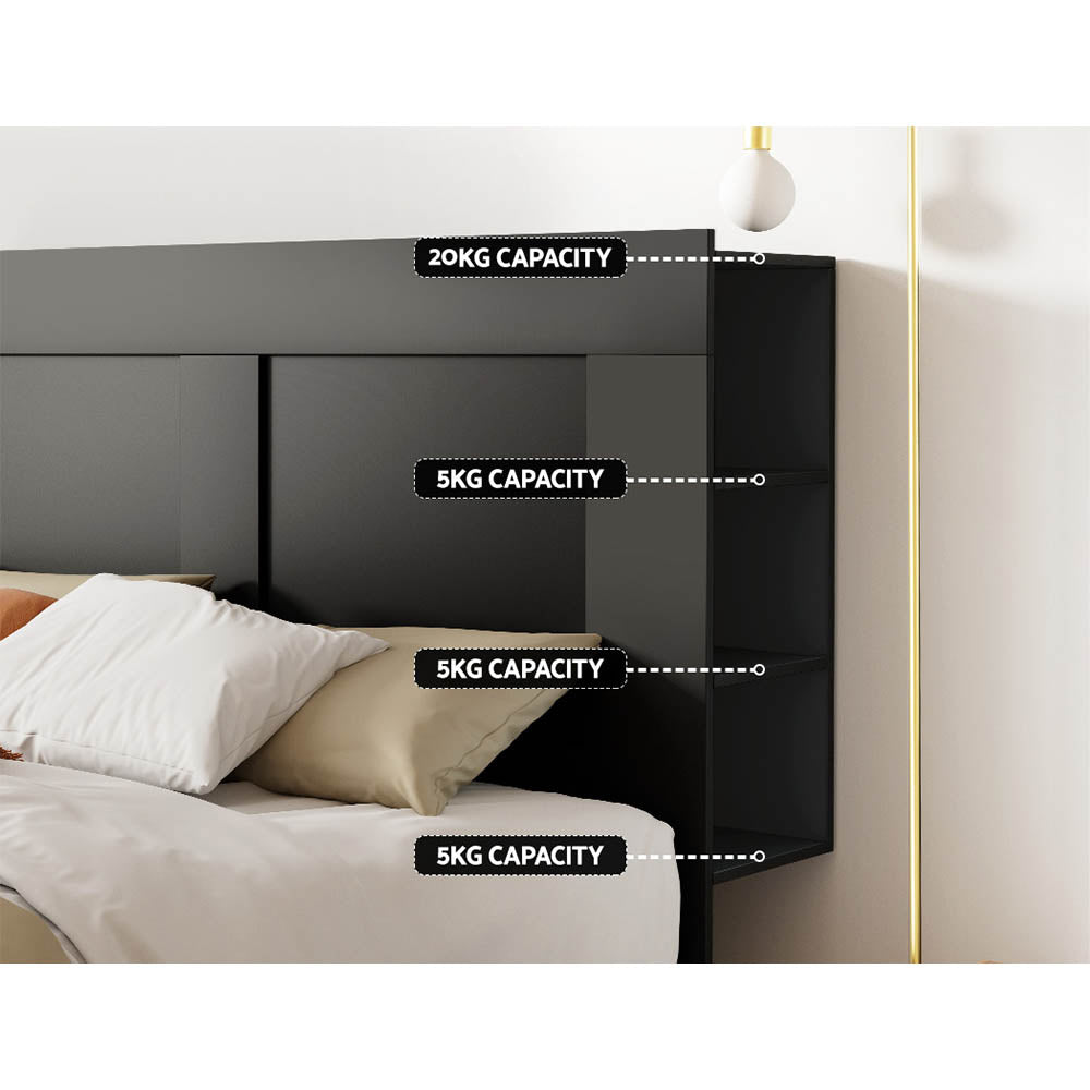 Marlook Bed Head Headboard Queen with Shelves - CABI Black