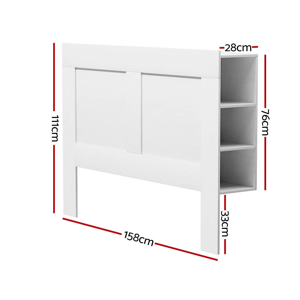 Marlook Bed Head Headboard Queen with Shelves - CABI White
