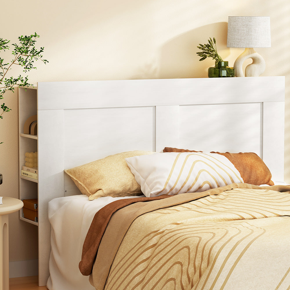 Marlook Bed Head Headboard Queen with Shelves - CABI White
