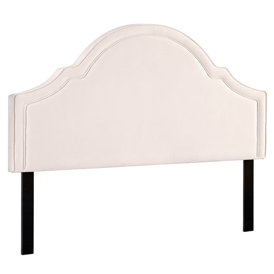 Marlook Bed Frame Bed Head Headboard King Velvet IRIS Beige
