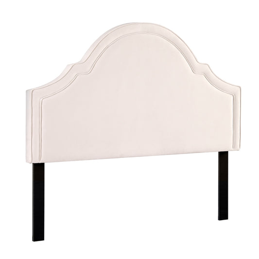 Marlook Bed Frame Bed Head Headboard Queen Velvet IRIS Beige