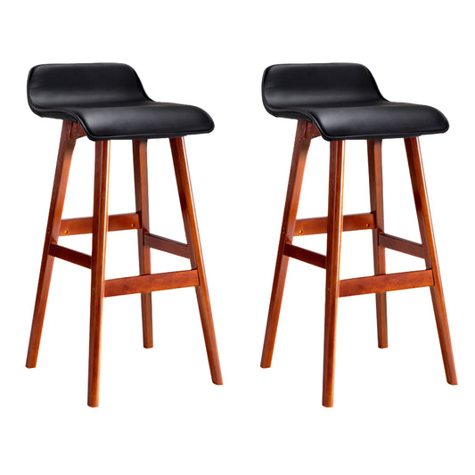Marlook 2x Bar Stools Wooden Stool Black