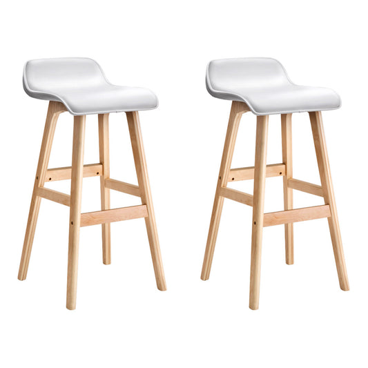 Marlook 2x Bar Stools Wooden Stool White