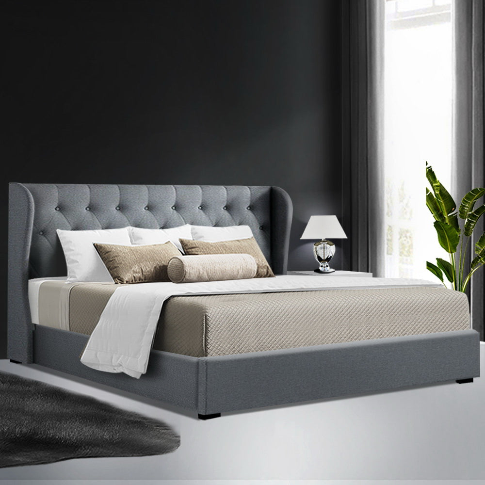 Marlook Bed Frame King Size Gas Lift Grey ISSA